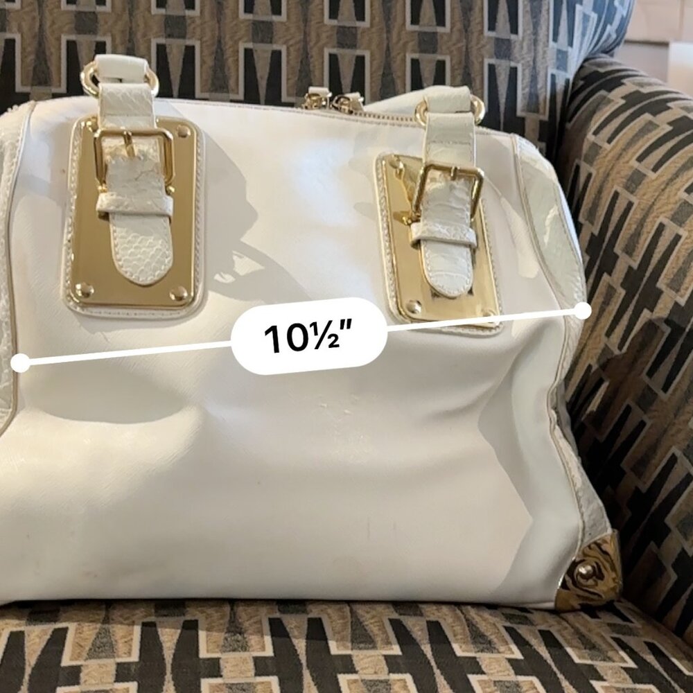 Aldo faux leather large‎ white satchel handbag purse - Picture 13 of 15